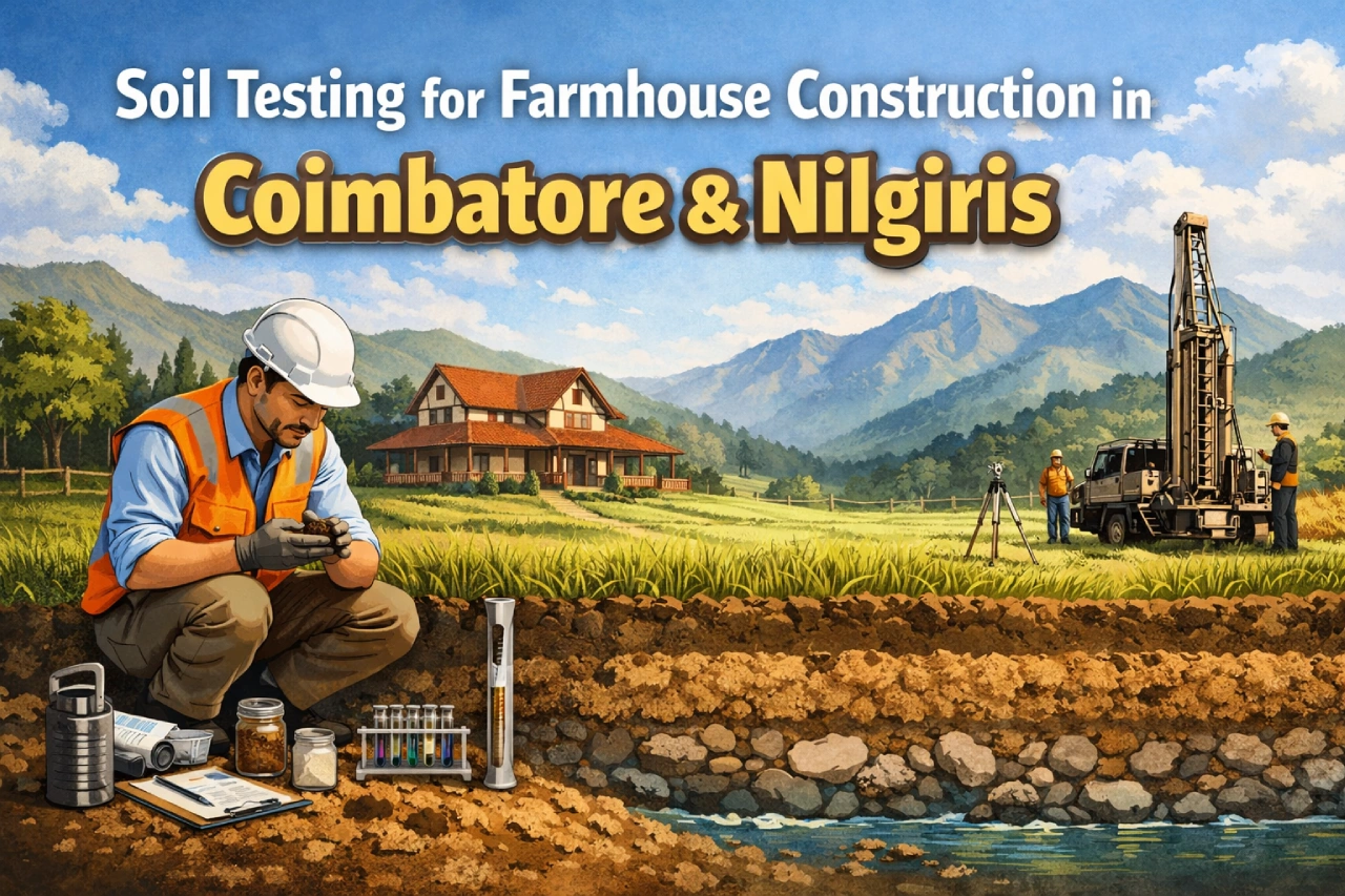 oil testing for farmhouse construction in Coimbatore